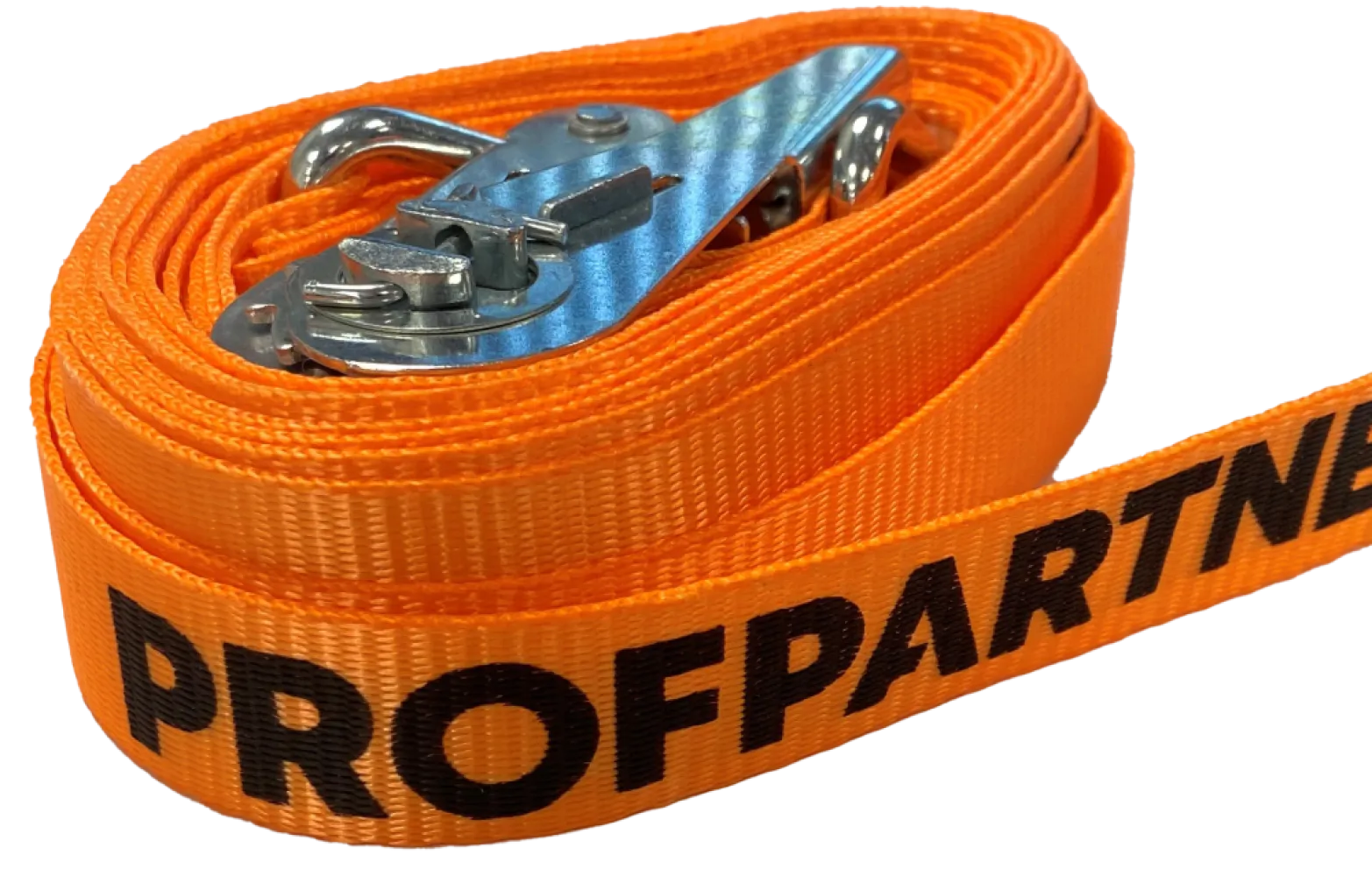 ProfPartner spanband 25 mm, oranje, ratel met haak, 0,8 T, 5 m