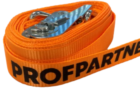 ProfPartner spanband 25 mm, oranje, ratel met haak, 0,8 T, 5 m