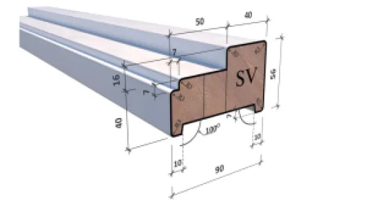 Hardhout Kozijn 56x90x2315mm R stomp wit gegrond  