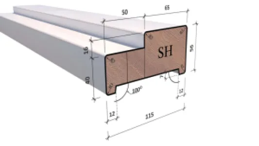 Hardhout Kozijn 56x115x2315mm R stomp wit gegrond  