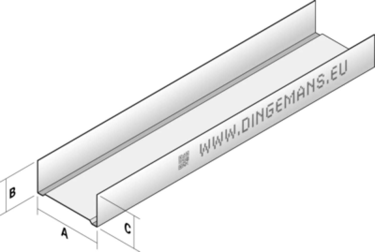Metal Stud U 75 N wandprofiel - 4000 mm