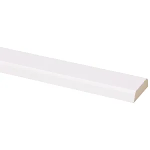 Koplat schuin MDF wit folie 12x37 mm 2600 mm