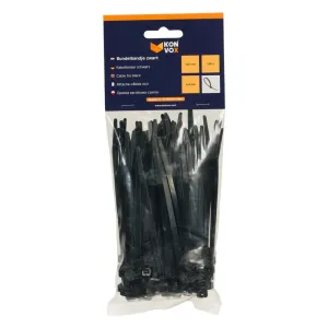 KONVOX Bundelbandje Zwart 4,8 x 190mm - zak 100 Stuks