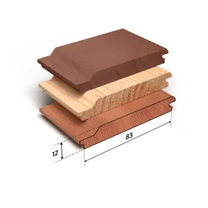 Meranti Schroot 12 x 83 mm - Wit Gegrond - 4900 mm