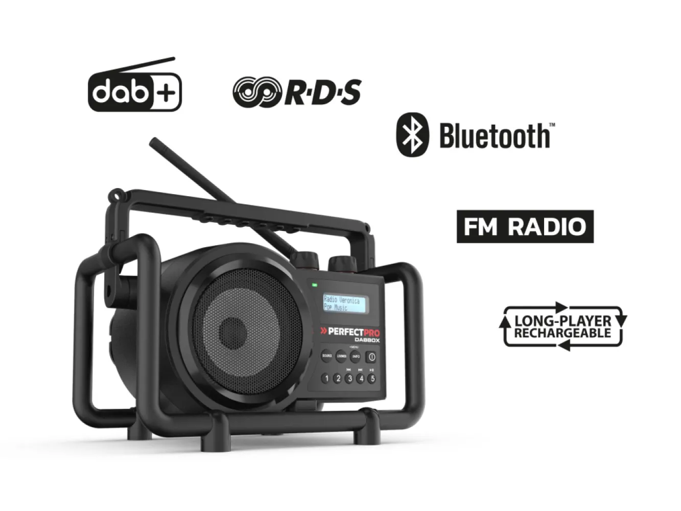 PerfectPro DABBOX Bouwradio DAB+ / FM / Bluetooth