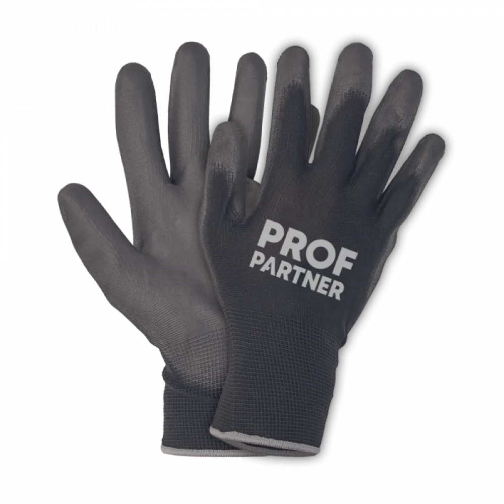 ProfPartner Montage werkhandschoenen zwart polyester/PU
