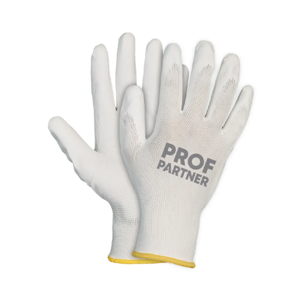 ProfPartner Afbouw werkhandschoenen wit polyester/PU