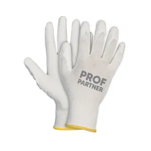 ProfPartner Afbouw werkhandschoenen wit polyester/PU