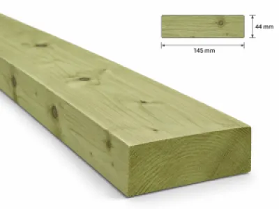 Vuren Noord Europees 44x145 (47x150) geïmpregneerd