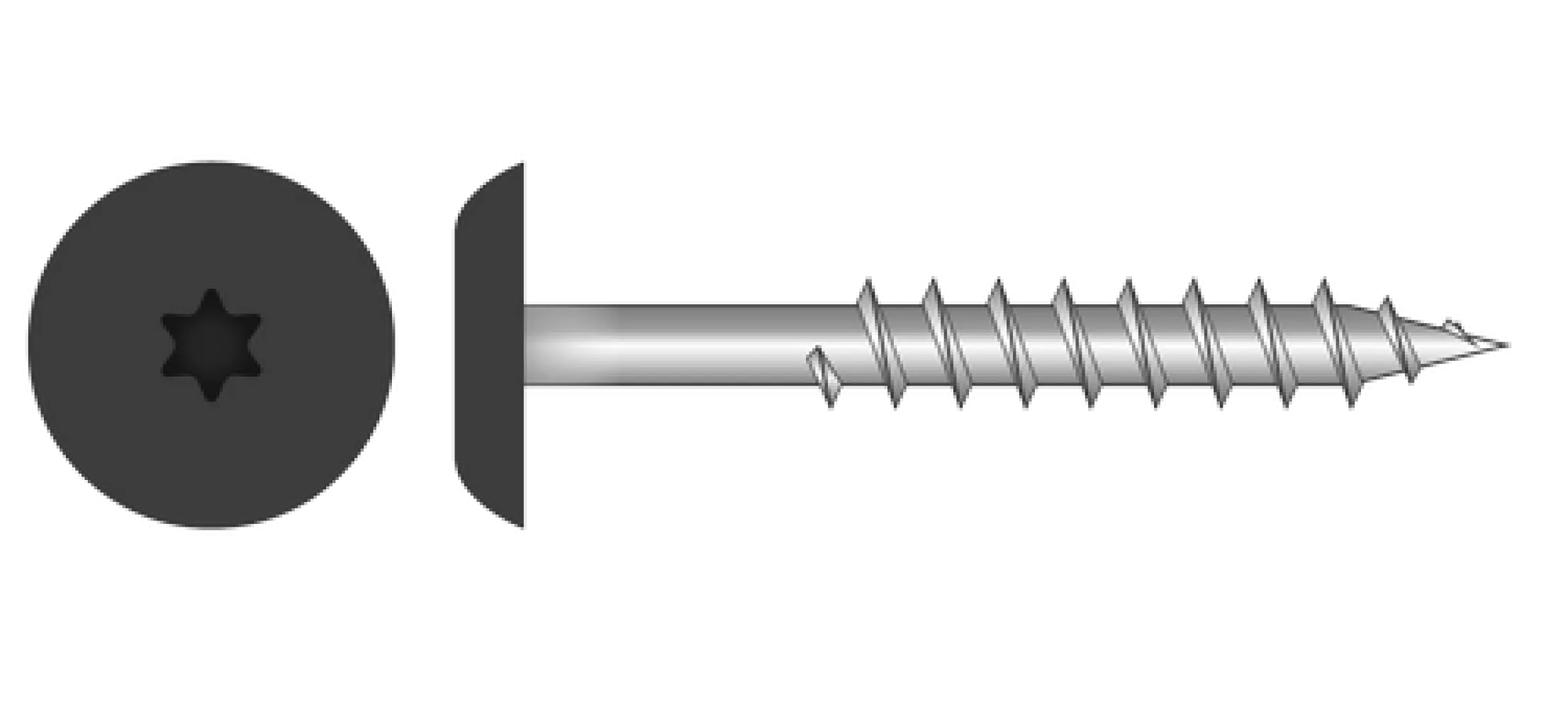 Gevelplaatschroef RVS A4 RAL 9005 4,8x25 mm Kop 12 mm - 100 st/doos