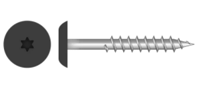 Gevelplaatschroef RVS A4 RAL 9005 4,8x25 mm Kop 12 mm - 100 st/doos