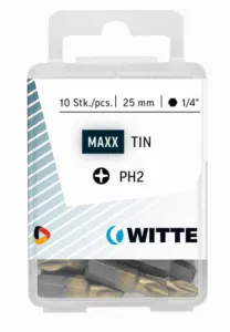 Witte Bitsdoos 10x BIT TIN 1/4-25 mm