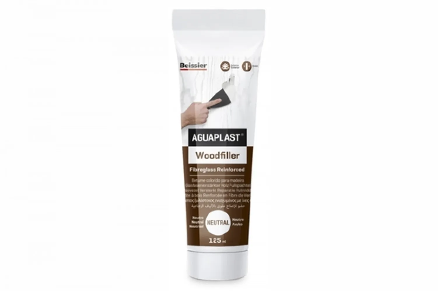 Aguaplast Woodfiller Glasvezelversterkt Neutraal 125 ml