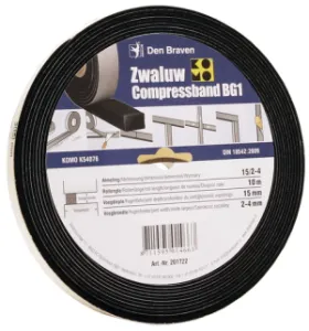 Zwaluw Compress Band 15x15 mm rol 10 m