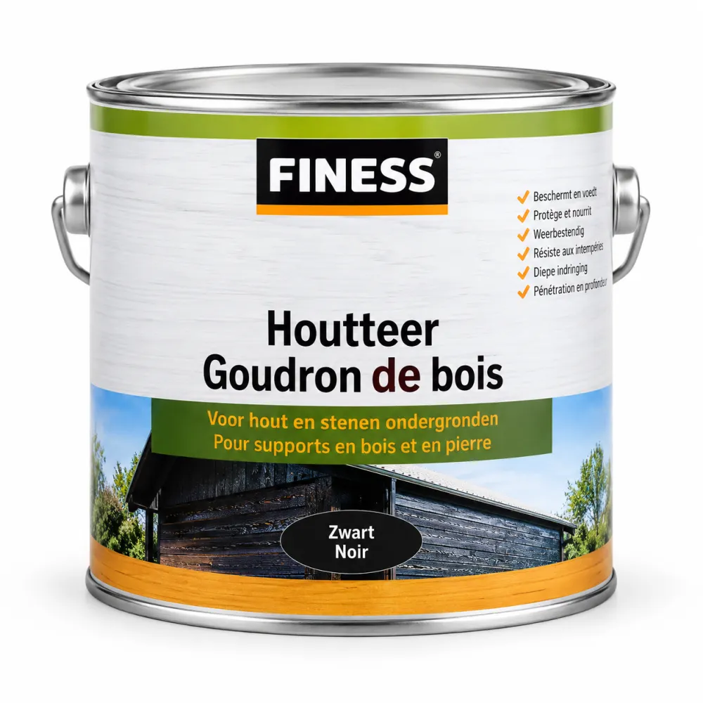 Finess Houtteer zwart bu
