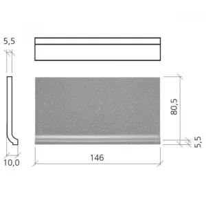 Mosa Global 75200DP Dunne Holplint Mat Ivoorzwart 7,5x15 cm