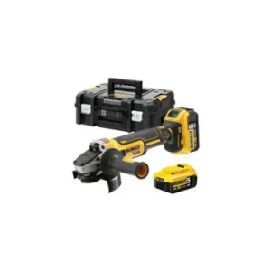 DeWalt 18V Brushless haakse slijper 125 mm met schuifschakelaar 2x 5,0 Ah in TSTAK