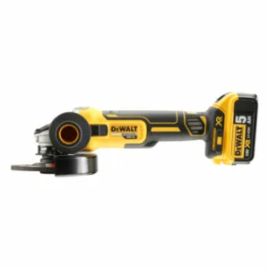 DeWalt 18V Brushless haakse slijper 125 mm met schuifschakelaar 2x 5,0 Ah in TSTAK