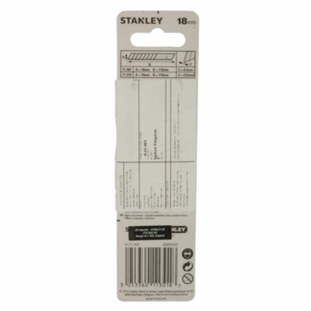 Stanley 0-11-301 afbreekmesjes 18 mm 10 stuks