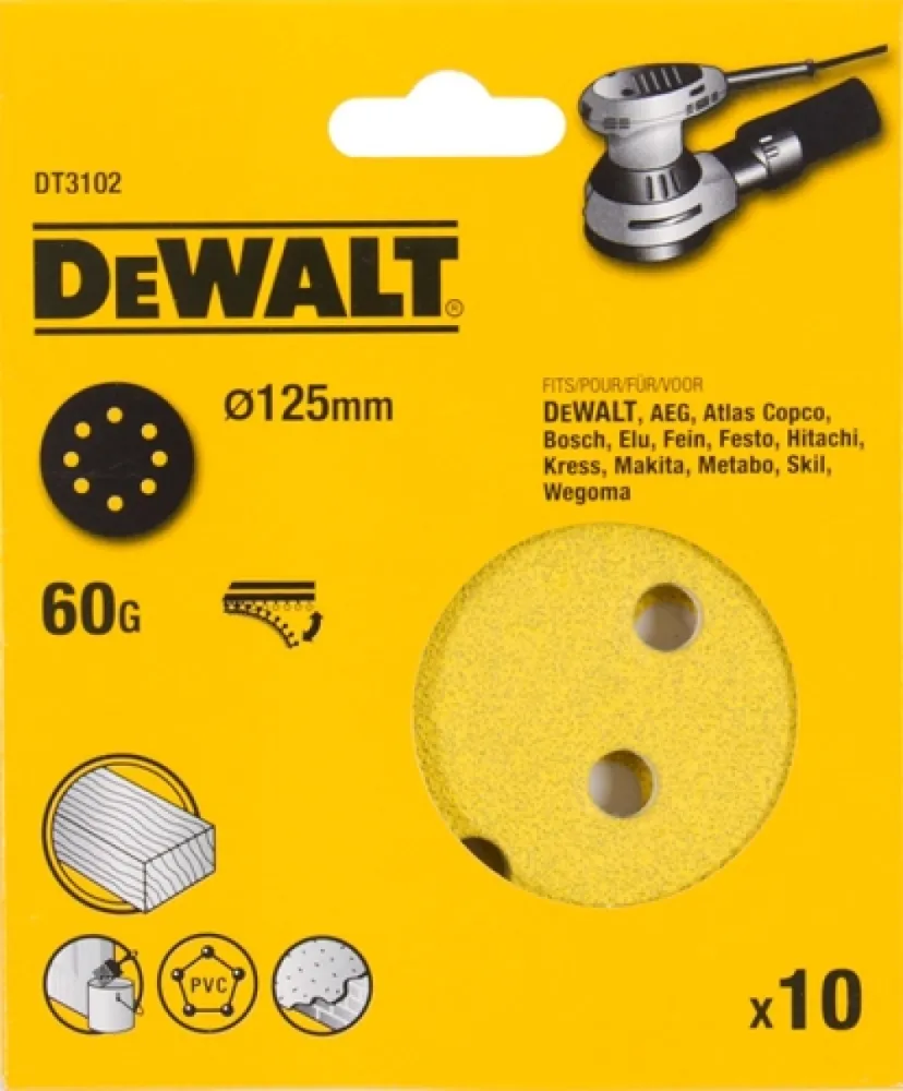 DeWalt schuurschijf Ø125 mm 10 stuks