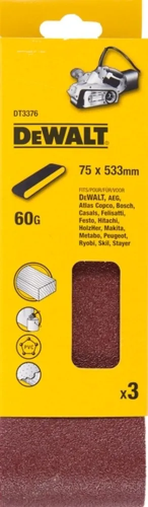DeWalt schuurband 75x533 mm 3 stuks